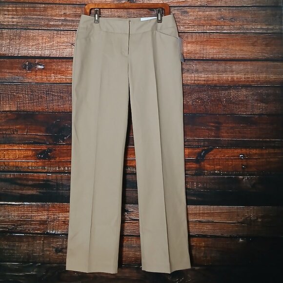 NWT Worthington Pants Size 8 Petite Heritage Khaki Modern Fit Slim Leg Mid Rise - Picture 2 of 10